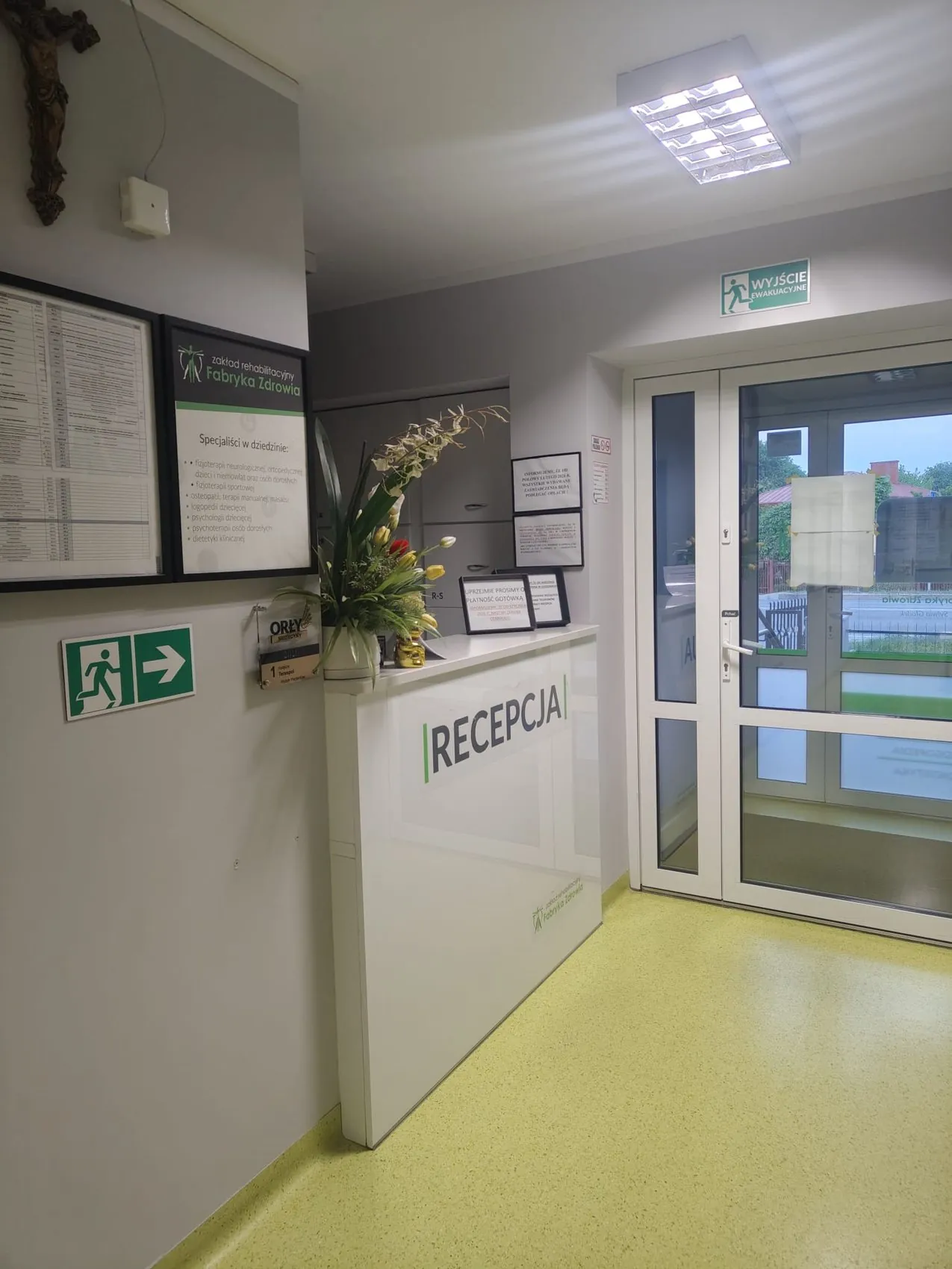 Recepcja Zakładu Rehabilitacyjnego Fabryka Zdrowia – rejestracja pacjentów